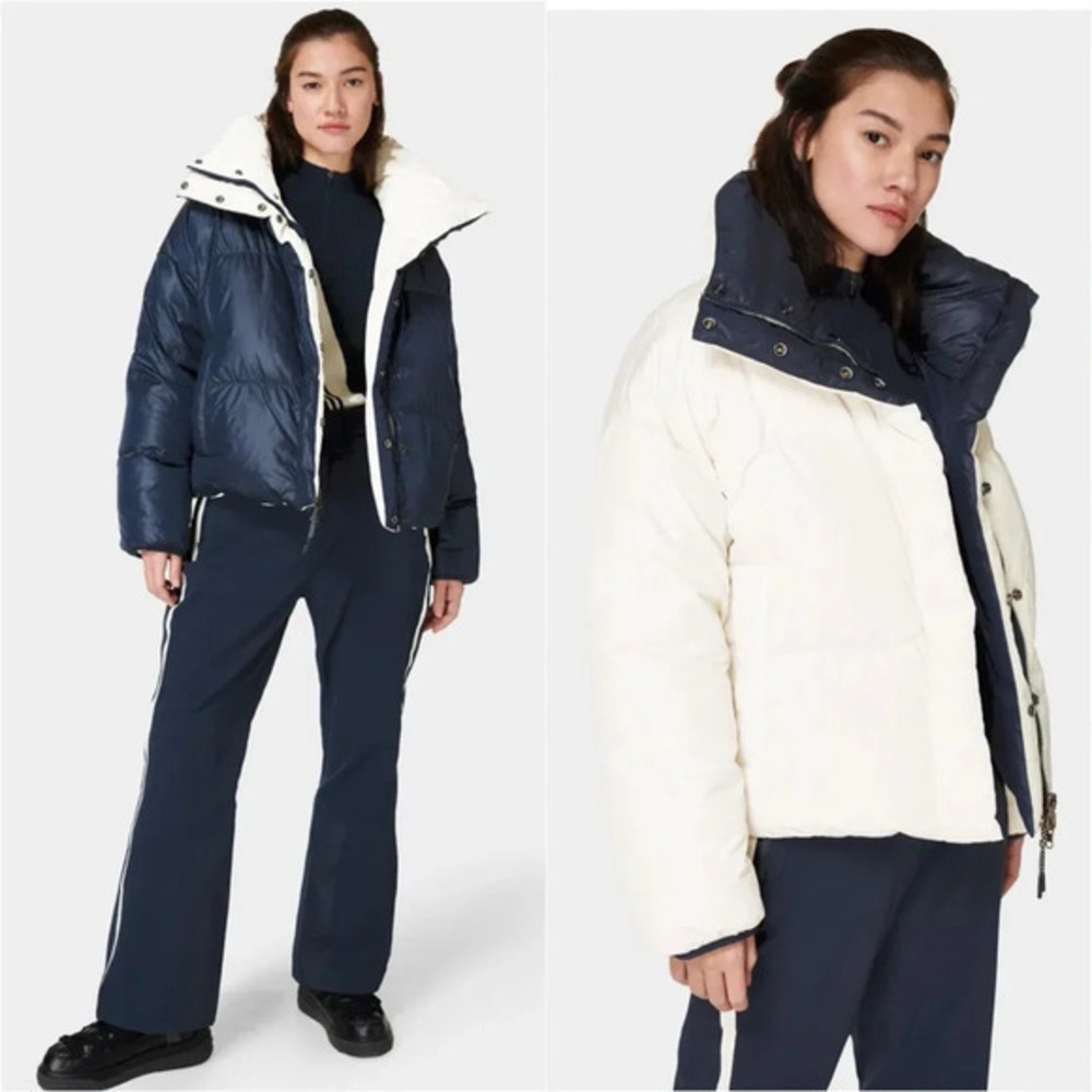 NWT Sweaty Betty Downfall Reversible Puffer Jacket Coat Size Large